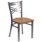 Emma and Oliver Clear Coated "X" Back Metal Restaurant Dining Chair